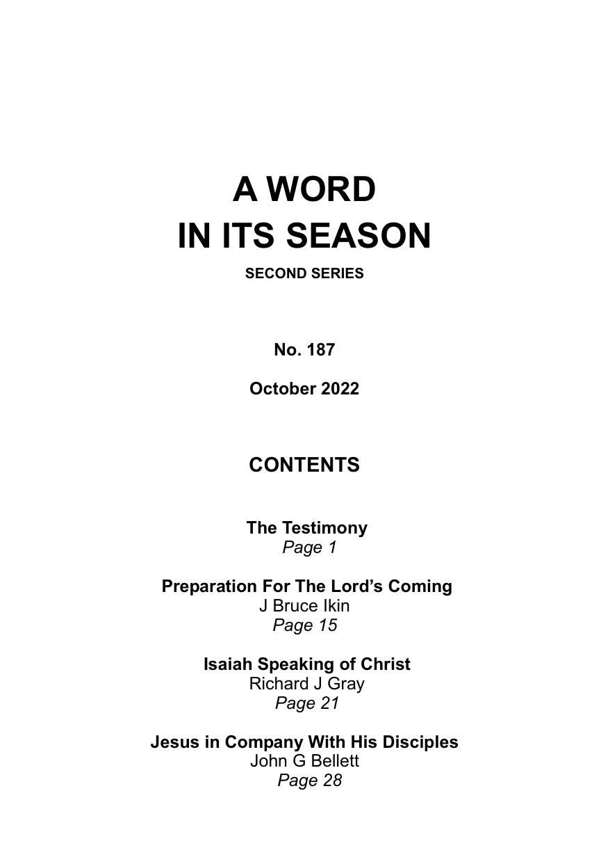 A Word in its Season 187 - Oct 2022