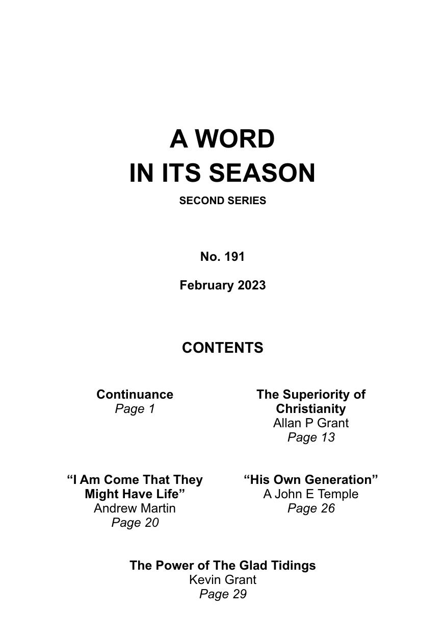 A Word in its Season 191 - Feb 2023