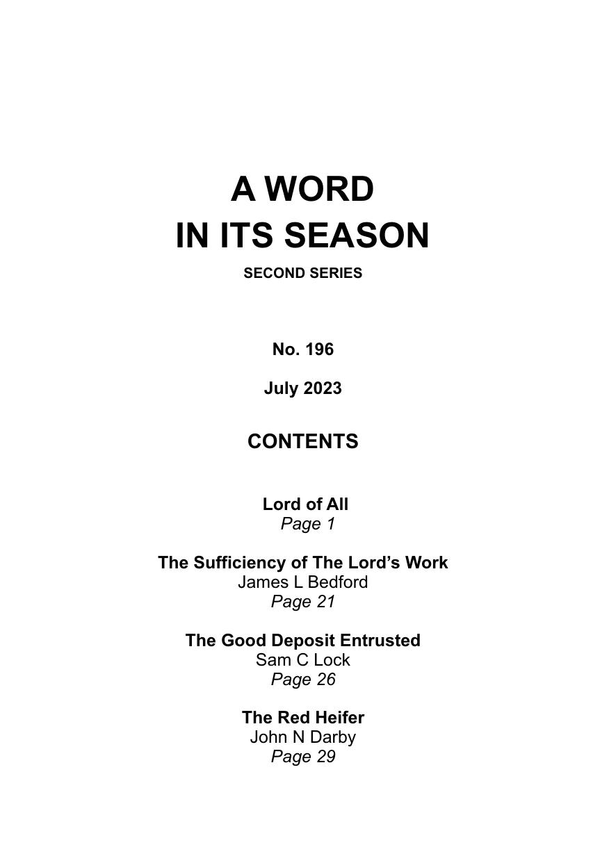 A Word in its Season 196 - July 2023