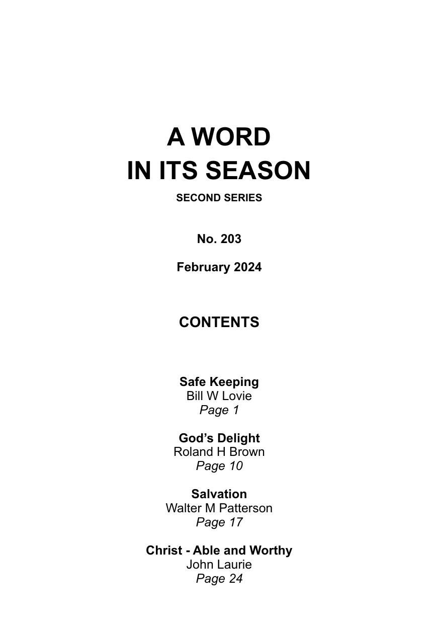 A Word in its Season 203 - Feb 2024
