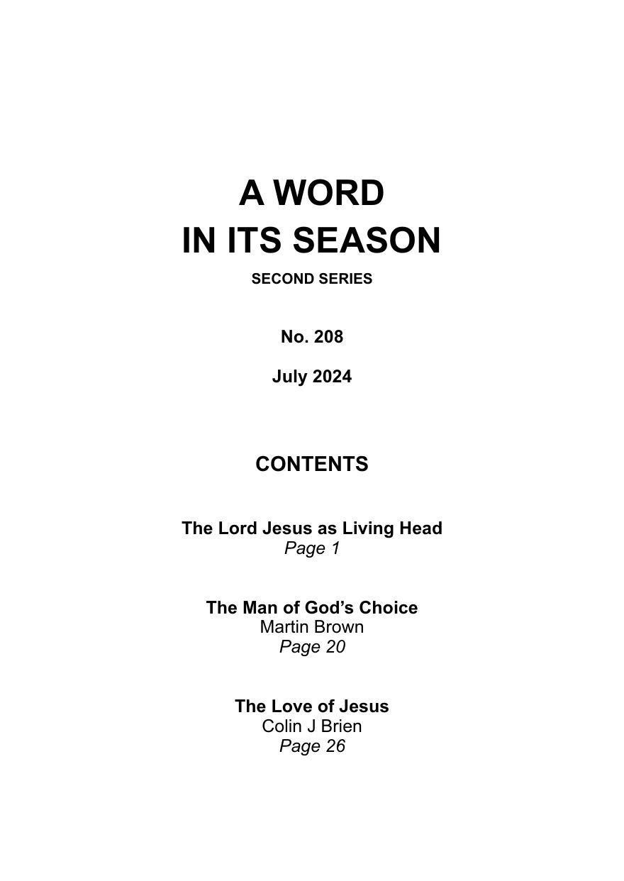 A Word in its Season 208 - July 2024