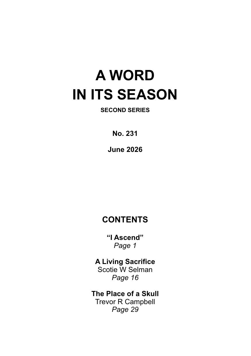 A Word in its Season 231 - June 2026