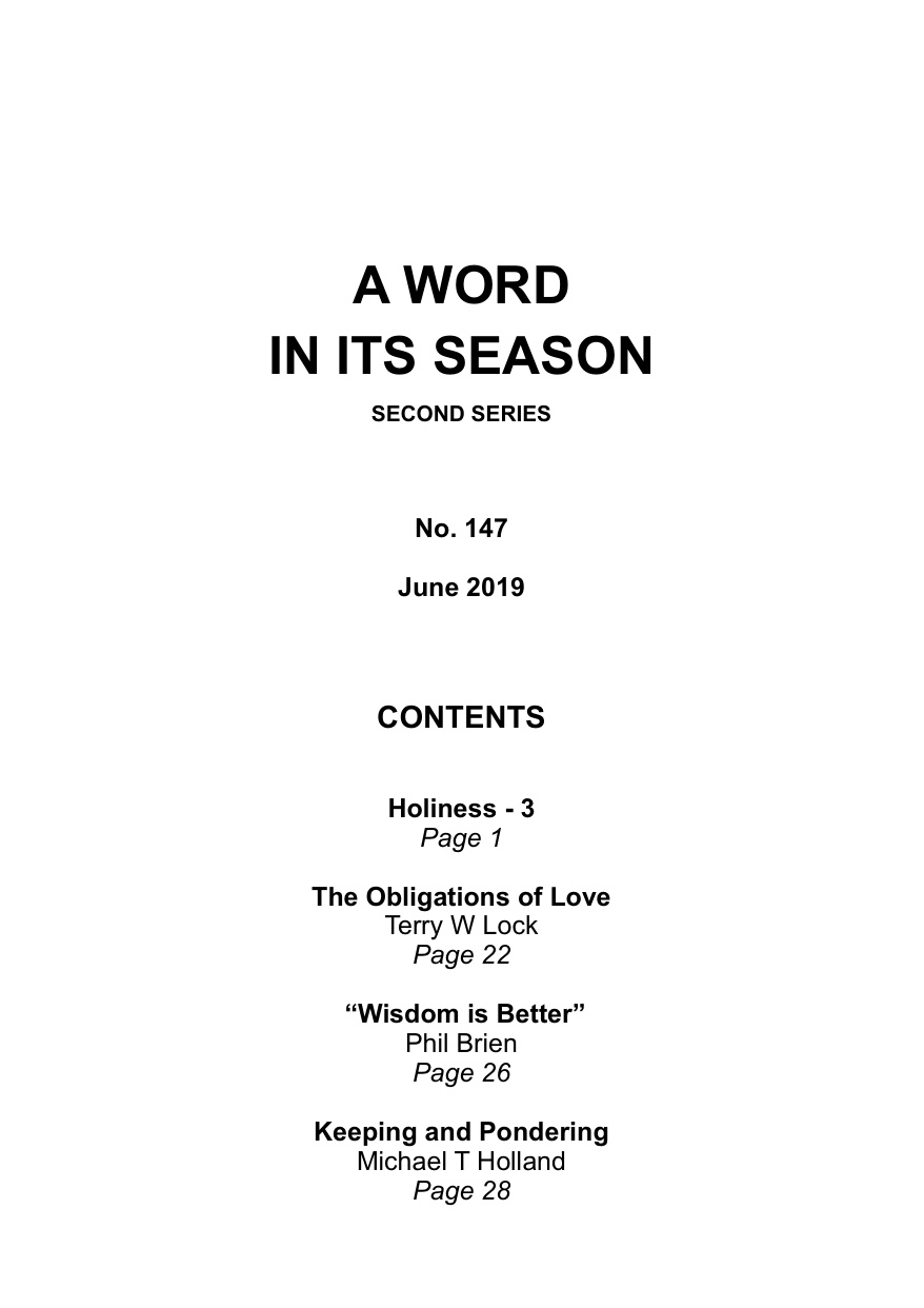 A Word in its Season 147 - Jun 2019