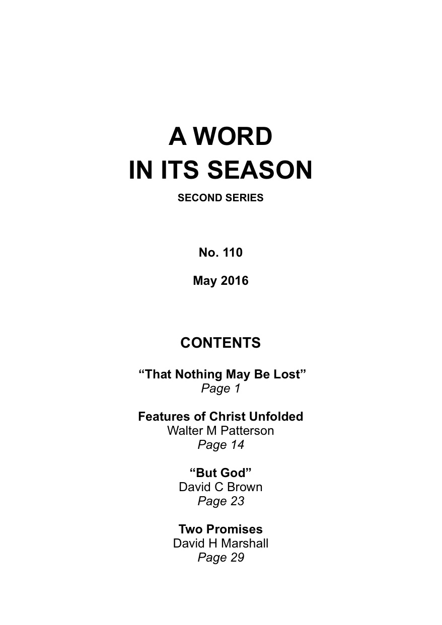 A Word in its Season 110 - May 2016