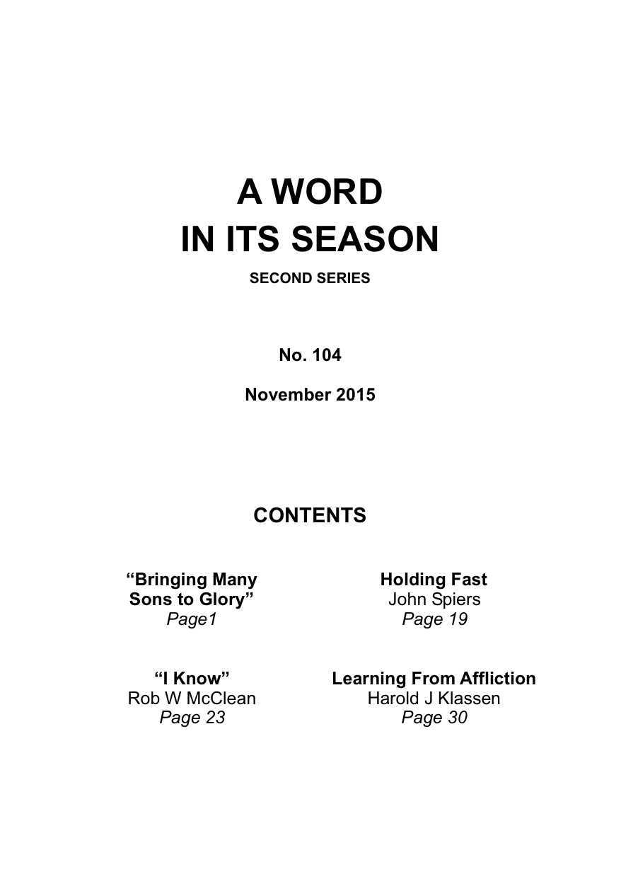 A Word in its Season 104 - Nov 2015