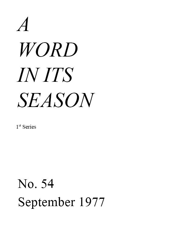 A Word in its Season (1st Series) 054 - Sep 1977