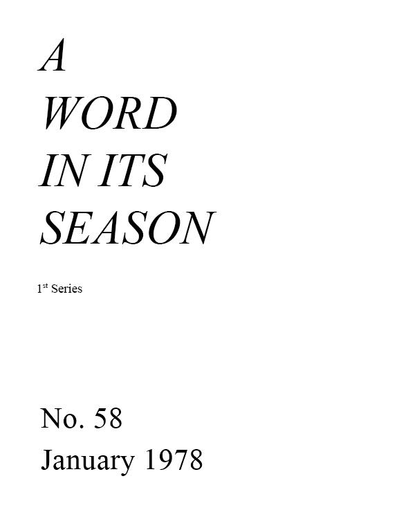 A Word in its Season (1st Series) 058 - Jan 1978