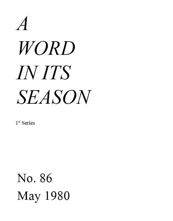 A Word in its Season (1st Series) 086 - May 1980
