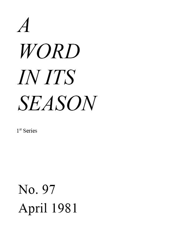 A Word in its Season (1st Series) 097 - Apr 1981