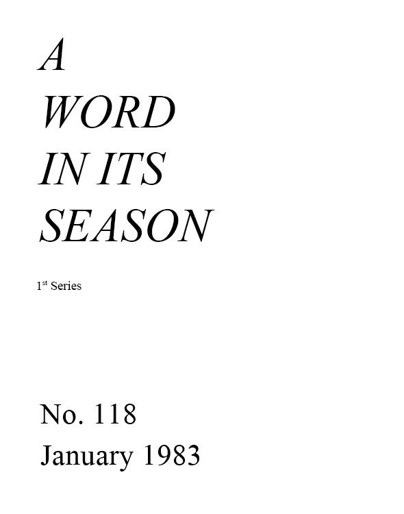 A Word in its Season (1st Series) 118 - Jan 1983